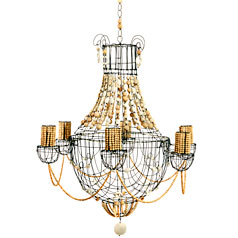 Lustre bois et céramique ©Marie Christophe